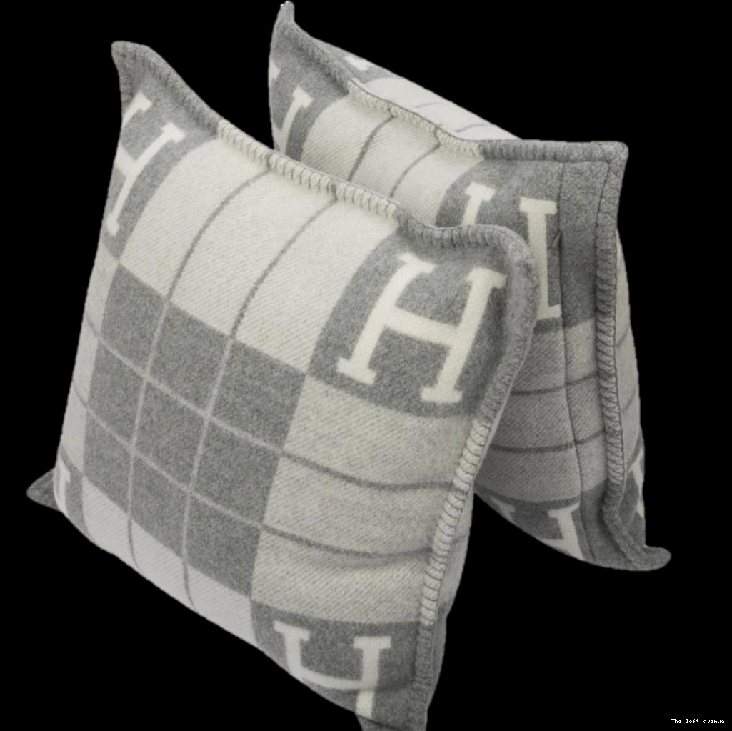 HERMES WOOL PILLOW THROW STRIPE 0801